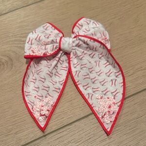 Baseball Print Hair Bow for Kids